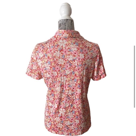 VINTAGE 70s Sears Floral Print Button Down Top - Picture 3 of 6